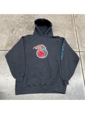 vintage detroit pistons faded black big logo heavyweight hoodie size large